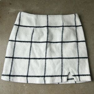 Lulus White Plaid Skirt